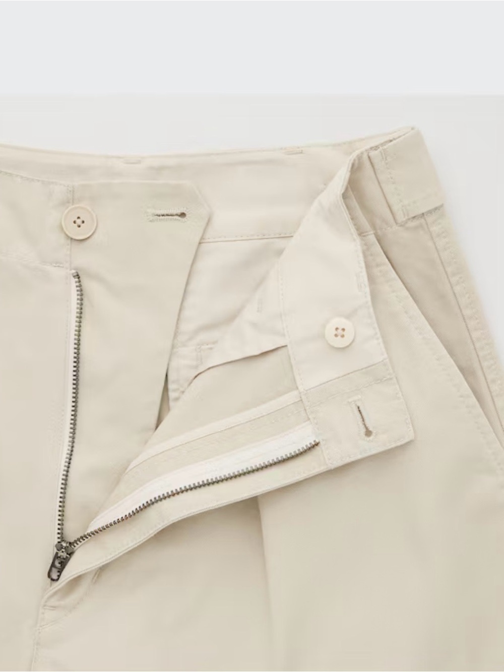 Uniqlo U Wide-Leg Cotton Twill Pants in Cream, W 25/ 63.5 cm - Picture 2 of 14